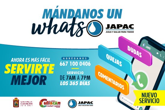 JAPAC estrena nuevo canal para servicio a clientes con WhatsApp