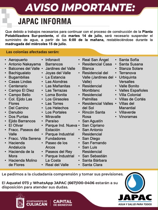 Japac anuncia trabajos con miras a poner en operación la nueva Planta Potabilizadora Sur Poniente